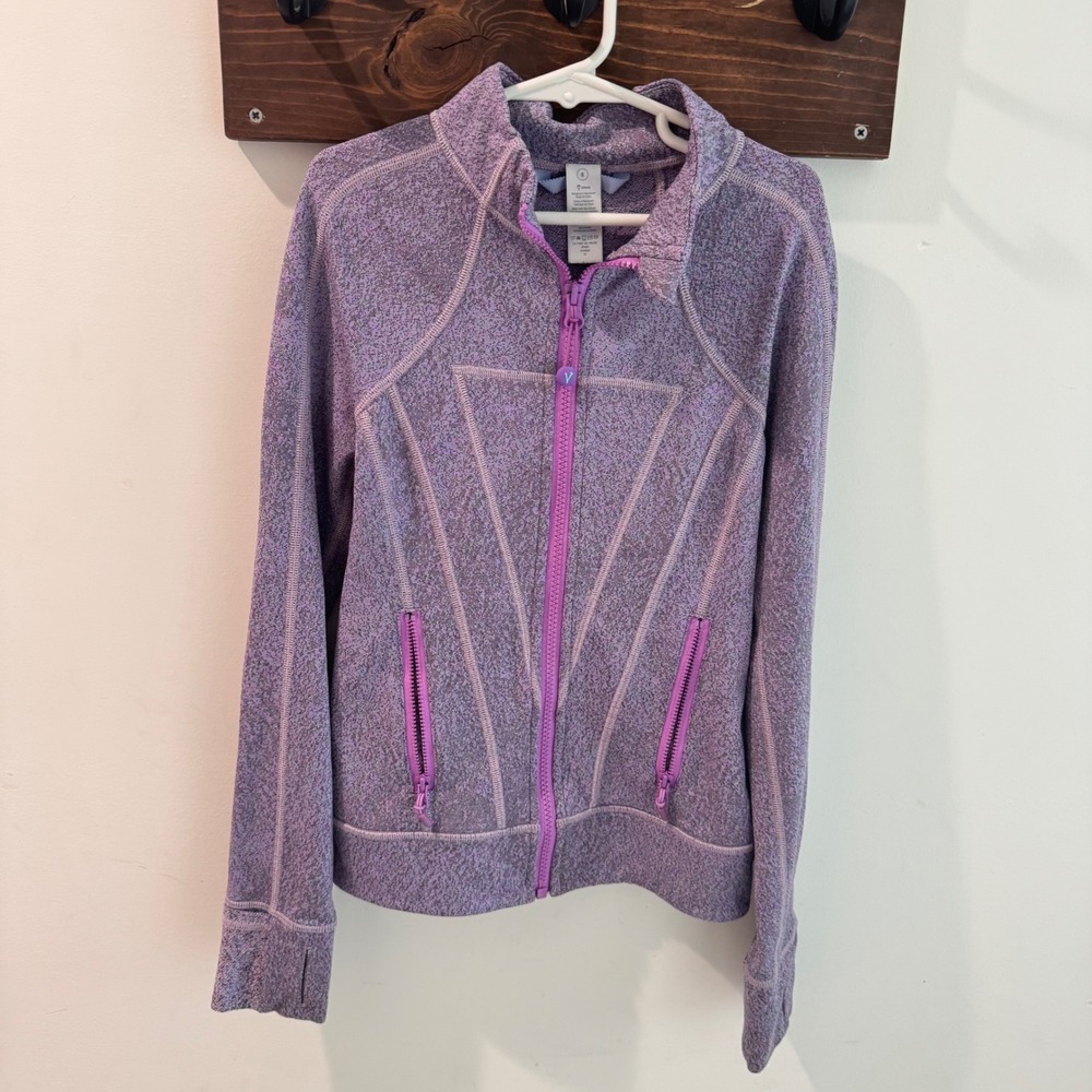 Ivivva Lululemon Girls Purple Space Dye Full Zip Athletic Jacket Size 8 IG4456S